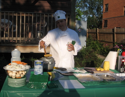 frying (beer battered pineapple)